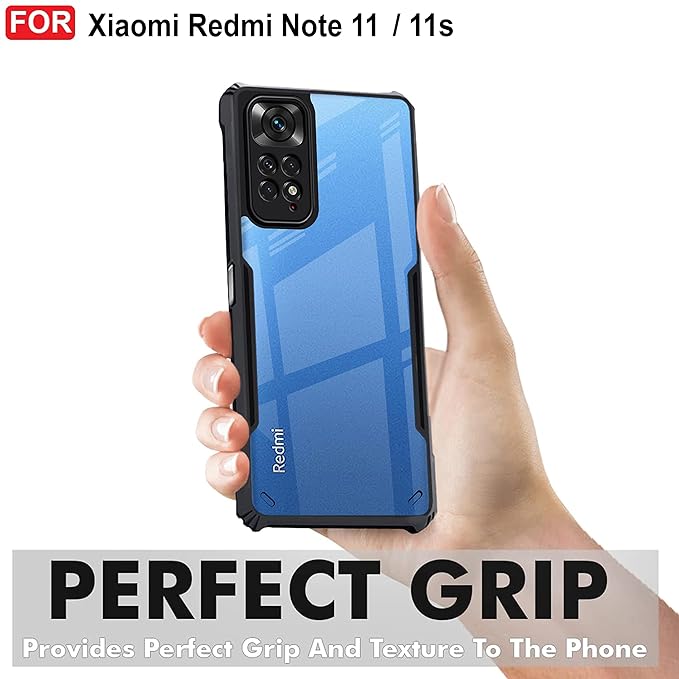 Amazon Brand - Solimo Mobile Cover for Mi Redmi Note 11s (Polycarbonate_Black)