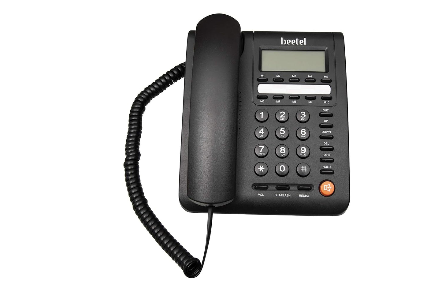 Beetel M59N Caller ID Corded Landline Phone with 16 Digit LCD Display & Adjustable contrast,10 One Touch Memory Buttons,2Ways SpeakerPhone,Music On Hold,Solid Build Quality,Classic Design(Black)(M59N)