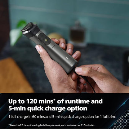 Philips All in One Trimmer I 13 in 1 for Face, Head and Body I Beard Sense Technology | 120 Mins Run Time with Quick Charge I MG7920/65