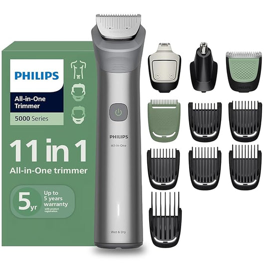 Philips India's No.1 Men's Trimmer* | Effortless styling | BeardSense Technology | All-in-One Grooming Kit- Face, Head, Body | 120min runtime | IPX7 Waterproof | 5yr warranty* | MG5932/15