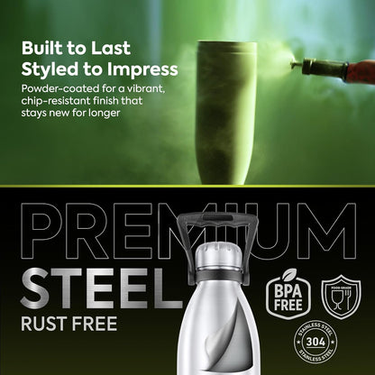 Pexpo Echo 1800, Hot and Cold thermosteel Water Bottle With Carry Handle 1750 ml Steel Flask (Pack of 1, Silver)