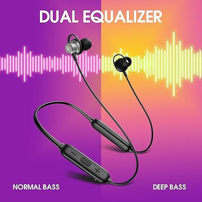 Infinity - JBL Tranz N400, in-Ear Headphones with 36 Hr Playtime, Fast Charge, Deep Bass Sound, Dual Equalizer, IPX5 Sweatproof, Bluetooth Headset (Black)