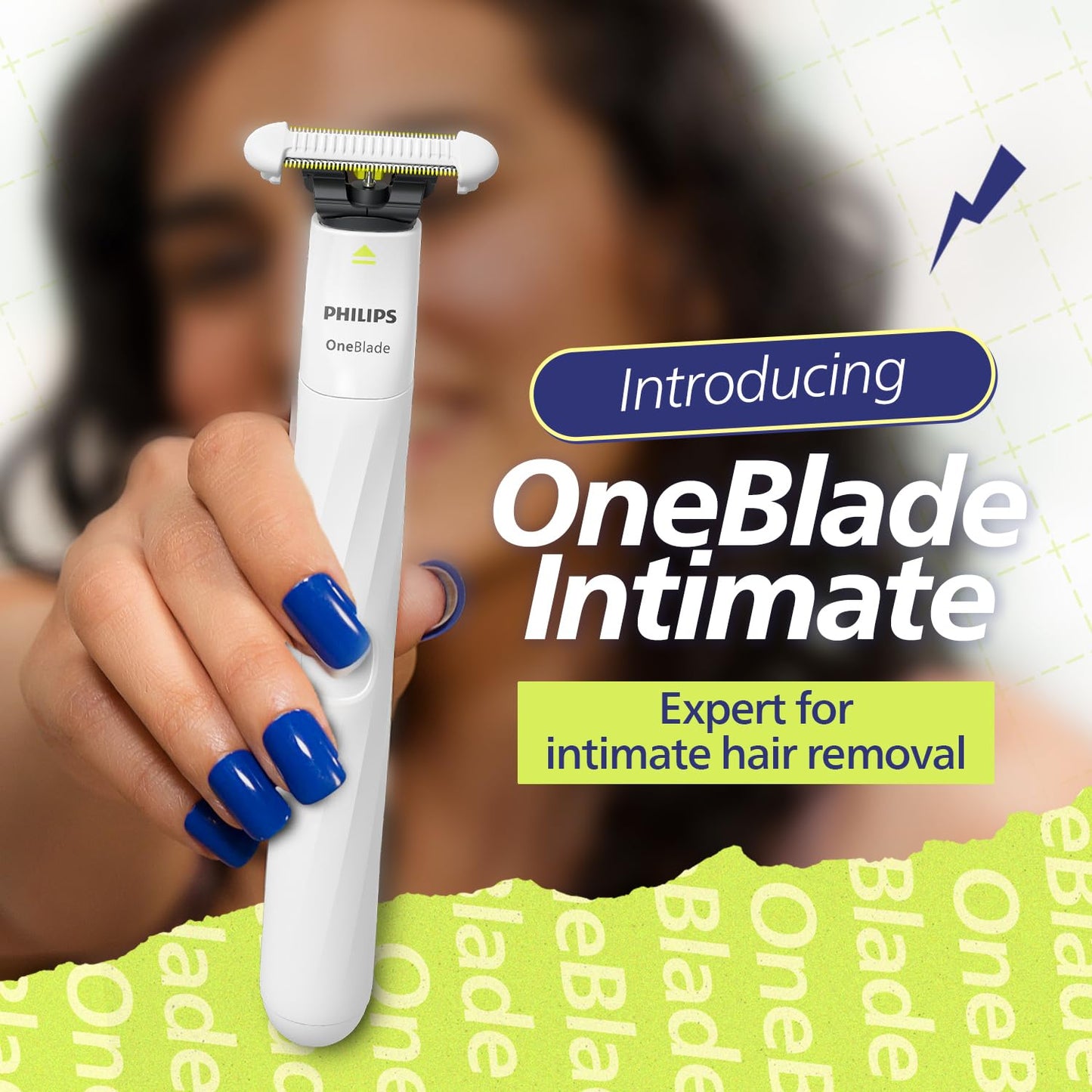Philips OneBlade Intimate Trimmer & Electric Razor | Unmatched Skin Protection for Private Parts, Bikini, Underarm & Intimate Areas | No post shave irritation | For Women & Men | QP1924/20