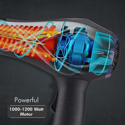 VEGA PROFESSIONAL Mighty Mini 1000W Hair Dryer for Men & Women with 2 Heat/Speed Settings and Tourmaline Technology, Black (VPVHD-05)
