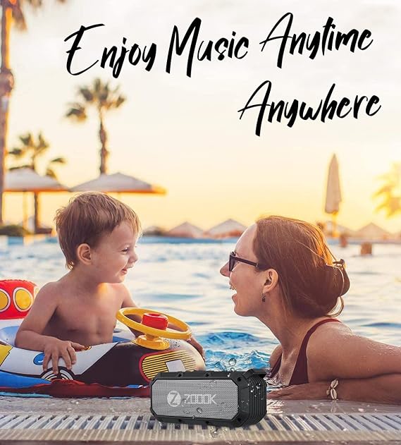 Zoook Bass Warrior Bluetooth Speaker 5 Watts with 1200Mah Battery/USB Out for Mobile Charging/Deep Bass/52 mm Drivers/Handsfree Calling/Water Proof/Outdoor/Party Speaker/Rugged Bass radiators (Black)