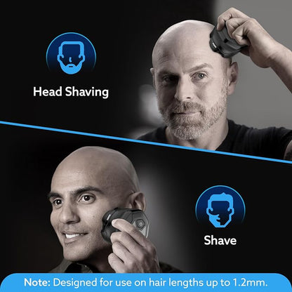 AGARO Head Shaver, for Bald Men, 6 Flexible Heads, Wet/Dry Head Shaver, Rechargeable, IPX7 Waterproof, Detachable Heads HS7979