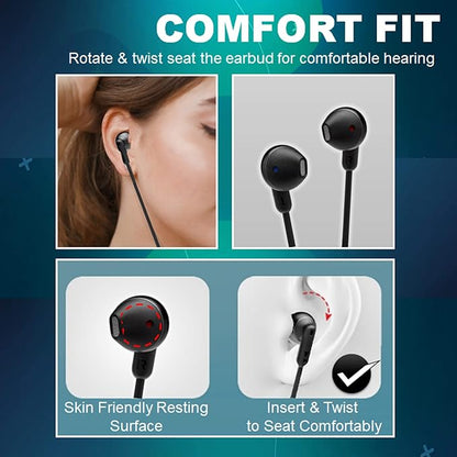 JBL Tune 215BT, 16 Hrs Playtime with Quick Charge, in Ear Bluetooth Wireless Earphones with Mic, 12.5mm Premium Earbuds with Pure Bass, BT 5.0, Dual Pairing, Type C & Voice Assistant Support (Black)