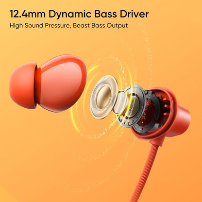 Realme Buds Wireless 5 Lite in Ear Bluetooth Neckband with 12.4 mm Dynamic Bass Boost Driver,Upto 35 Hours Playback,45ms Low Latency,IP55 Dust & Water Resistant, Bluetooth V5.4 (Void Black)