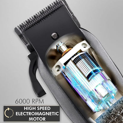 VEGA PROFESSIONAL Pro Cut Hair Clipper for Men with 6000 RPM Electromagnetic Motor, Adjustable Taper, 8 Premium Combs, Hair Clipper/Trimmer for Men Hair Cutting, (VPVHC-03)