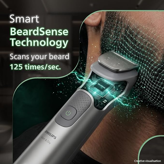 Philips India's No.1 Men's Trimmer* | Effortless styling | BeardSense Technology | All-in-One Grooming Kit- Face, Head, Body | 120min runtime | IPX7 Waterproof | 5yr warranty* | MG5932/15