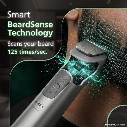 Philips India's No.1 Men's Trimmer* | Effortless styling | BeardSense Technology | All-in-One Grooming Kit- Face, Head, Body | 120min runtime | IPX7 Waterproof | 5yr warranty* | MG5932/15