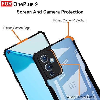 Amazon Brand - Solimo Back Case Cover for OnePlus 9 | Compatible for OnePlus 9 Back Case Cover | Clear Case for OnePlus 9 with Camera Protection | (TPU + PC | Matte Black)