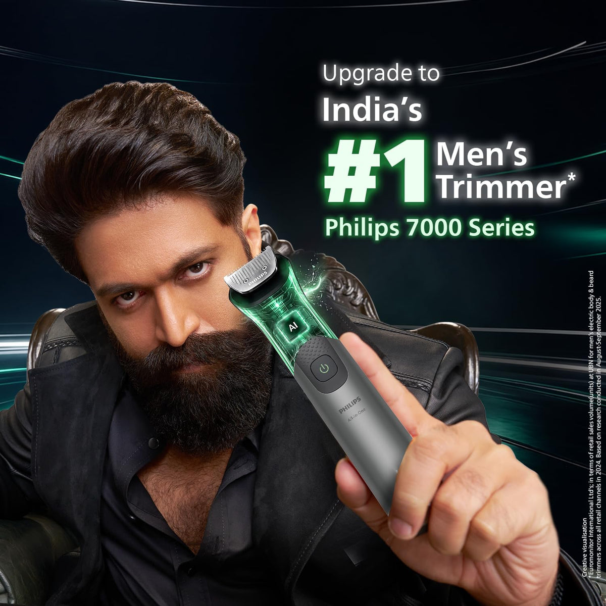 Philips India's No.1 Men's Trimmer* | 16-in-1 Trimmer | BeardSense Technology | Precision Trimming | Face, Hair, Body, Private Parts | IPX7 Waterproof | 5 yrs warranty* | 120 Min Runtime | MG7931/30