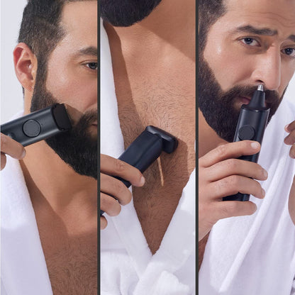 MI Xiaomi Grooming Kit,(Trimmer Kit) All-In-One Professional Styling trimmer, Body Groomer, Nose & Ear Hair Trimming blade, Beard Comb,40 Length Settings,0.5mm Precision,Type-C & 90 min Run Time,Black