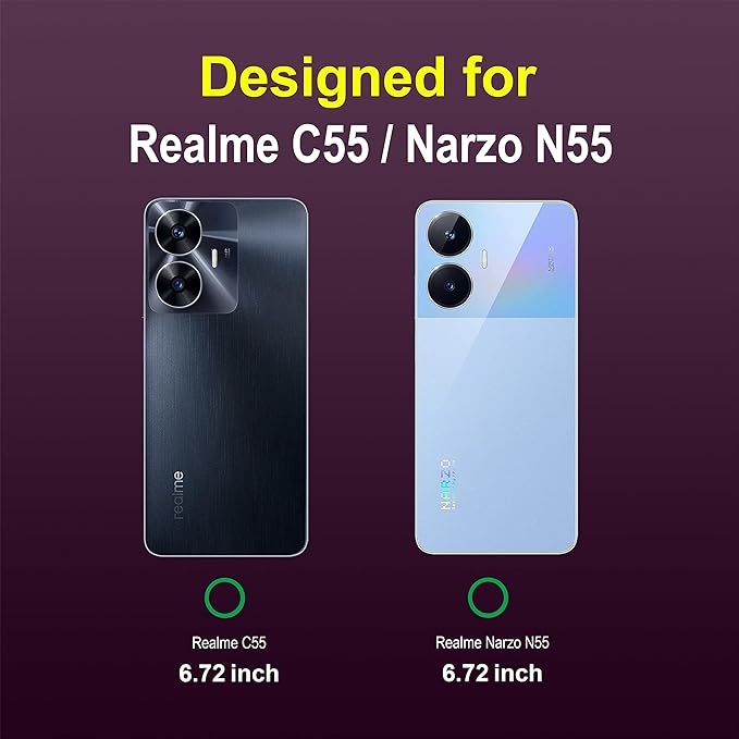 Amazon Basics Back Case Cover for Narzo N55 / Realme C55 (Silicone_Lavender)