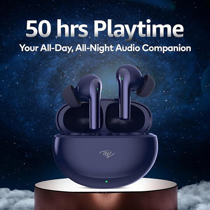 itel Buds Ace ANC TWS Earbuds w/ 25dB ANC, 50Hrs Playtime, AI ENC, 10mm Driver, Fast Charging, BT v5.3 & IPX5 Water Resistance