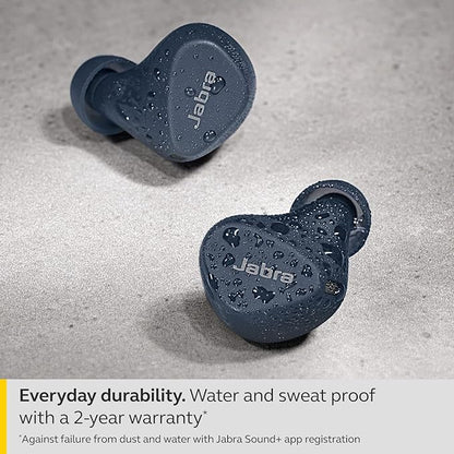 Jabra Elite 4 Active in Ear Bluetooth Earbuds Truly Wireless with mic, Secure Active Fit, Active Noise Cancellation and Adjustable HearThrough Technology - Navy