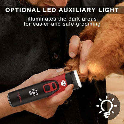Solimpia Dog Cat Clippers - Electric Grooming Trimmer Kit Rechargeable Cordless Low Noise Professional Pet Hair Trimmer Set Unisex