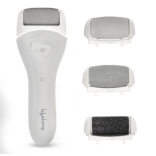 Lifelong LLPCW04 PediGlide Soft+ 3-in-1 Callus Remover For Feet | Electronic Foot Scrubber for Dead Skin | 3 Changeable Roller Heads | Focus Light | Dual Speed Settings | Crack Heel Repair Pedicure Machine