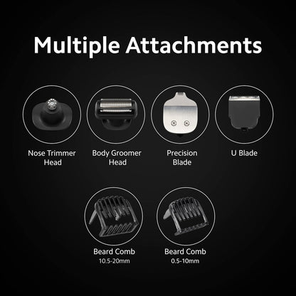 MI Xiaomi Grooming Kit,(Trimmer Kit) All-In-One Professional Styling trimmer, Body Groomer, Nose & Ear Hair Trimming blade, Beard Comb,40 Length Settings,0.5mm Precision,Type-C & 90 min Run Time,Black