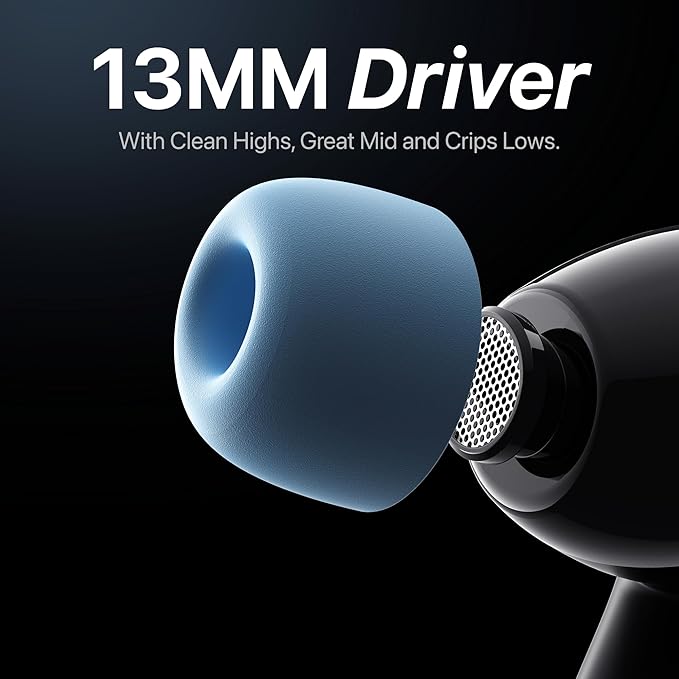 Mivi DuoPods Maxx TWS [New Launch], 13mm Bass Drivers, 50 Hrs Playtime, HD Call Clarity with AI-ENC, Gaming Mode, BT v5.3, Swift Type-C Charging, Made in India Earbuds