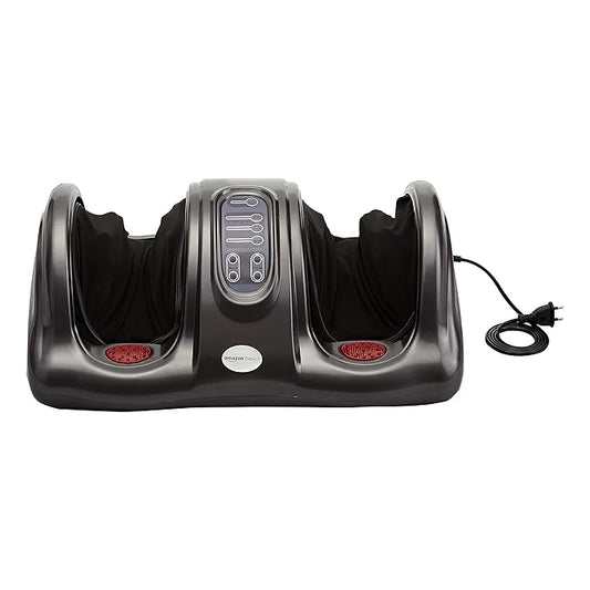 Amazon Basics Corded Electric Massager for Foot with Heat Function, White & Gray