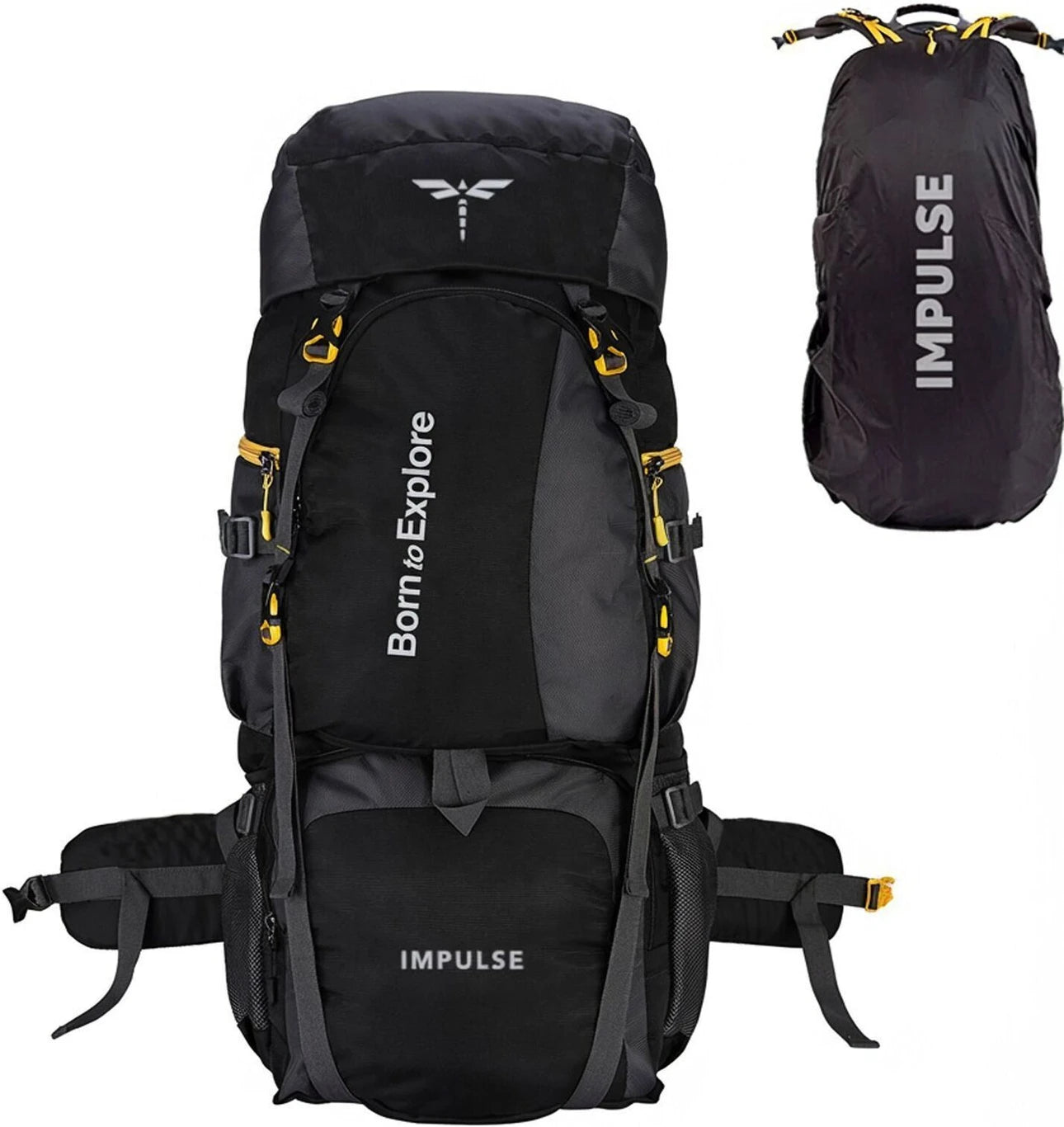IMPULSE 80 Litres Curve Water Resistant Tour Travel Rucksack  - 80 L