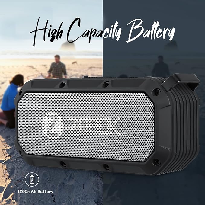 Zoook Bass Warrior Bluetooth Speaker 5 Watts with 1200Mah Battery/USB Out for Mobile Charging/Deep Bass/52 mm Drivers/Handsfree Calling/Water Proof/Outdoor/Party Speaker/Rugged Bass radiators (Black)