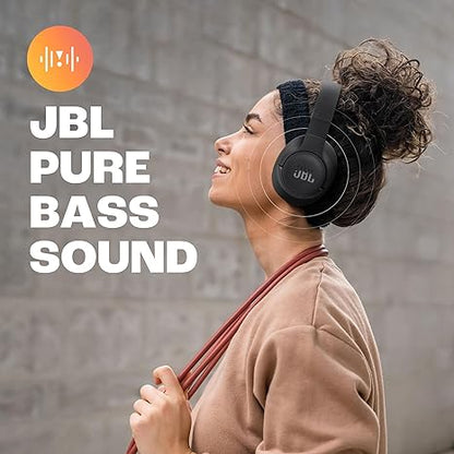 JBL Tune 720BT Wireless Over Ear Headphones with Mic, Pure Bass Sound, Upto 76 Hrs Playtime, Speedcharge, Dual Pairing, Customizable Bass with Headphones App, Lightweight, Bluetooth 5.3 (Black)