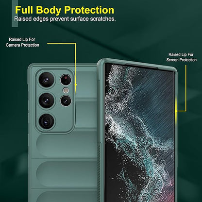 Amazon Brand - Solimo Back Case Cover for Samsung Galaxy S23 Ultra 5G | Compatible for Samsung Galaxy S23 Ultra 5G Back Case Cover | Liquid Silicon Case for Samsung Galaxy S23 Ultra 5G | Dark Green