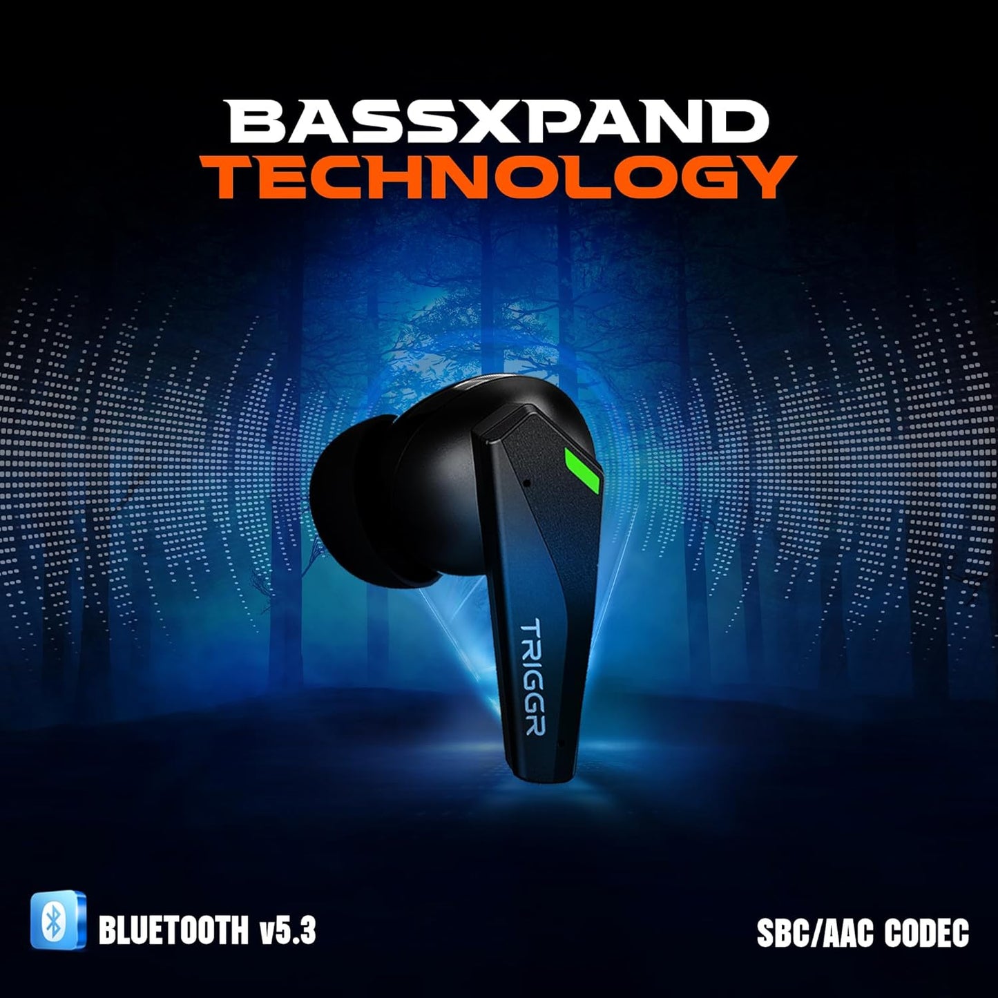 Kraken X1 with Battery Display, 40ms Latency, Quad Mic ENC, 40 Hr Battery, v5.3 Bluetooth Headset (Black, True Wireless)