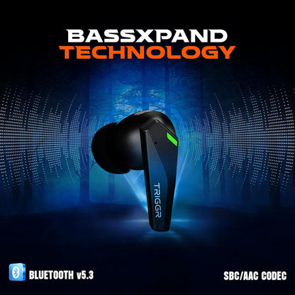 Kraken X1 with Battery Display, 40ms Latency, Quad Mic ENC, 40 Hr Battery, v5.3 Bluetooth Headset (Black, True Wireless)