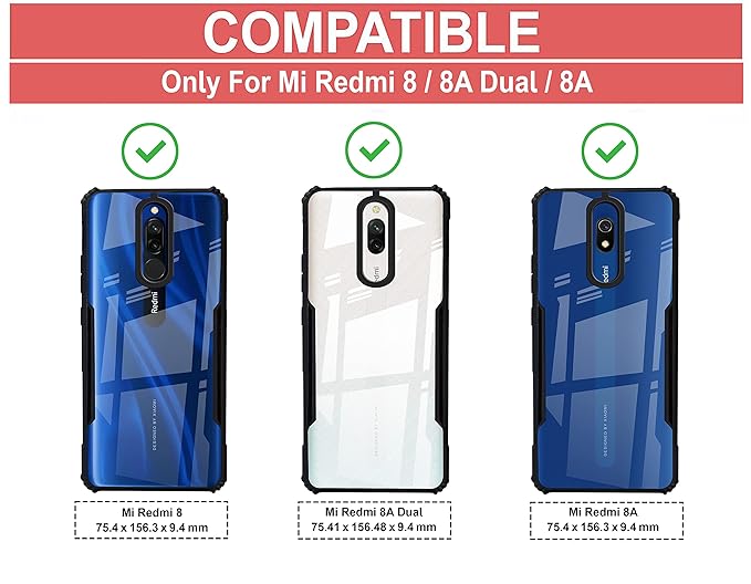 Amazon Brand - Solimo Mobile Cover for Mi Dual 8 / Redmi 8A (Polycarbonate_Black)