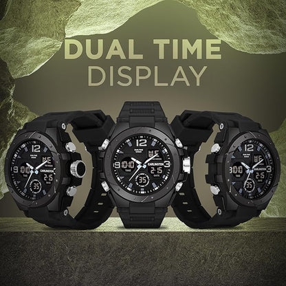 Carlington Endurance Series Analog-Digital Sports Watches for Men and Boys with Alarm, Stopwatch, Backlit Display, Dualtime, Silicone Rubber Strap, Water & Shock Resiatant - CT_9105