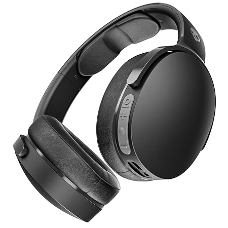 Skullcandy Hesh Evo Over-Ear Wireless Headphones, 40mm Drivers, 36Hr Playtime + Rapid Charge, Flat-Folding and Collapsible, Light Weight Heavy Audio Bass, Work with Android and iOS- Black