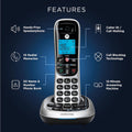 Motorola CD4013 Digital Cordless Phone with Answering Machine with 3 Handsets, Silver