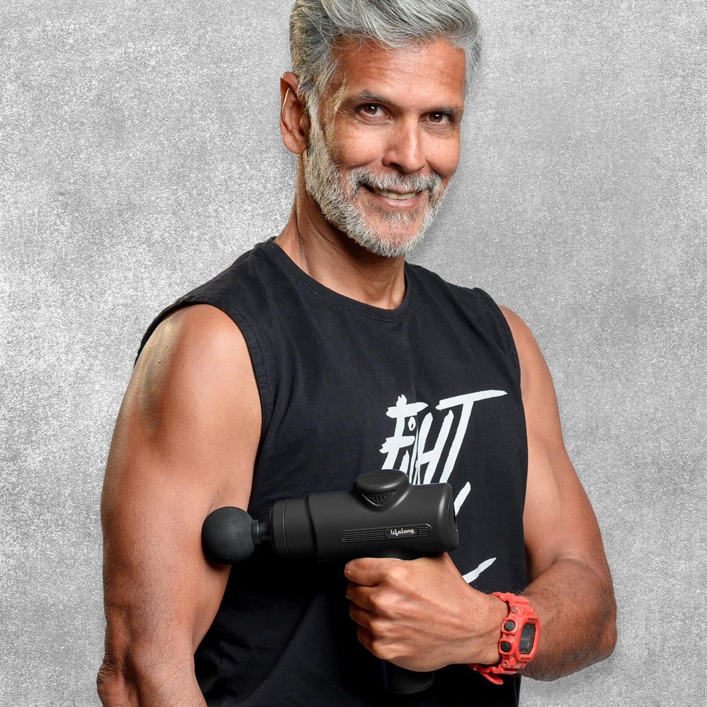 Lifelong LLGM109 Percussion Massage Gun for Pain Relief, Deep Tissue, 6 Speeds & 7 Massage Heads, Cordless, Quiet Operation for Neck, Shoulders, Back, Arms, Legs & Feet (Black)