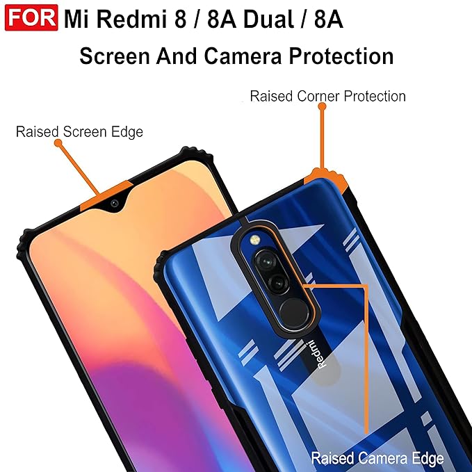 Amazon Brand - Solimo Mobile Cover for Mi Dual 8 / Redmi 8A (Polycarbonate_Black)