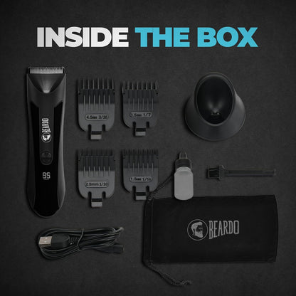 Beardo incrediBALL Trimmer for Men | Ball Trimmer for Men with Skin Safe Tech | No Nicks with Ceramic Blades | Shower friendly IPX5 Water resistant | LED display, LED torch, Dock | Use as per directions | Intimate grooming tool for private parts