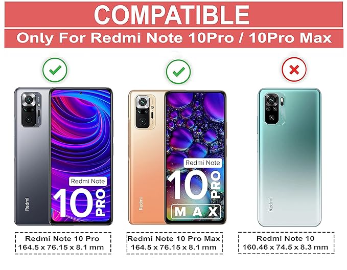 Amazon Brand - Solimo Back Case Cover for Mi Redmi Note 10 Pro/Pro Max | Compatible for Mi Redmi Note 10 Pro/Pro Max Back Case Cover | Clear Case with Camera Protection | (TPU + PC | Matte Black)