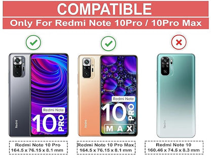 Amazon Brand - Solimo Back Case Cover for Mi Redmi Note 10 Pro/Pro Max | Compatible for Mi Redmi Note 10 Pro/Pro Max Back Case Cover | Clear Case with Camera Protection | (TPU + PC | Matte Black)