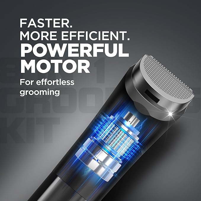 Havells 8 in 1 Grooming Kit |2-in-1 Special Blade|Nose & Ear Attachment|4 Beard & 2 Hair Combs|Type C Turbo Charge|No Nicks & Cuts|2 Year Guarantee|GS4008