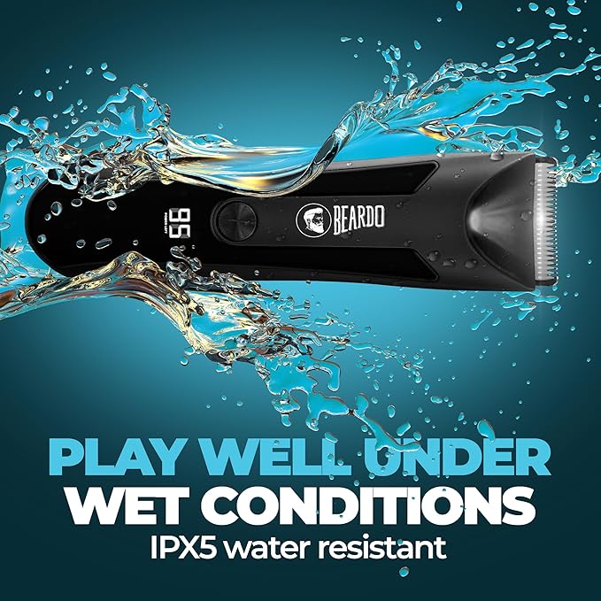 Beardo incrediBALL Trimmer for Men | Ball Trimmer for Men with Skin Safe Tech | No Nicks with Ceramic Blades | Shower friendly IPX5 Water resistant | LED display, LED torch, Dock | Use as per directions | Intimate grooming tool for private parts
