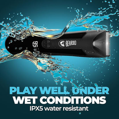 Beardo incrediBALL Trimmer for Men | Ball Trimmer for Men with Skin Safe Tech | No Nicks with Ceramic Blades | Shower friendly IPX5 Water resistant | LED display, LED torch, Dock | Use as per directions | Intimate grooming tool for private parts