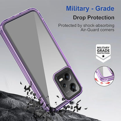 Amazon Basics Back Case Cover for Mi Redmi Note 12 5G (TPU + PC_Translucent Purple)