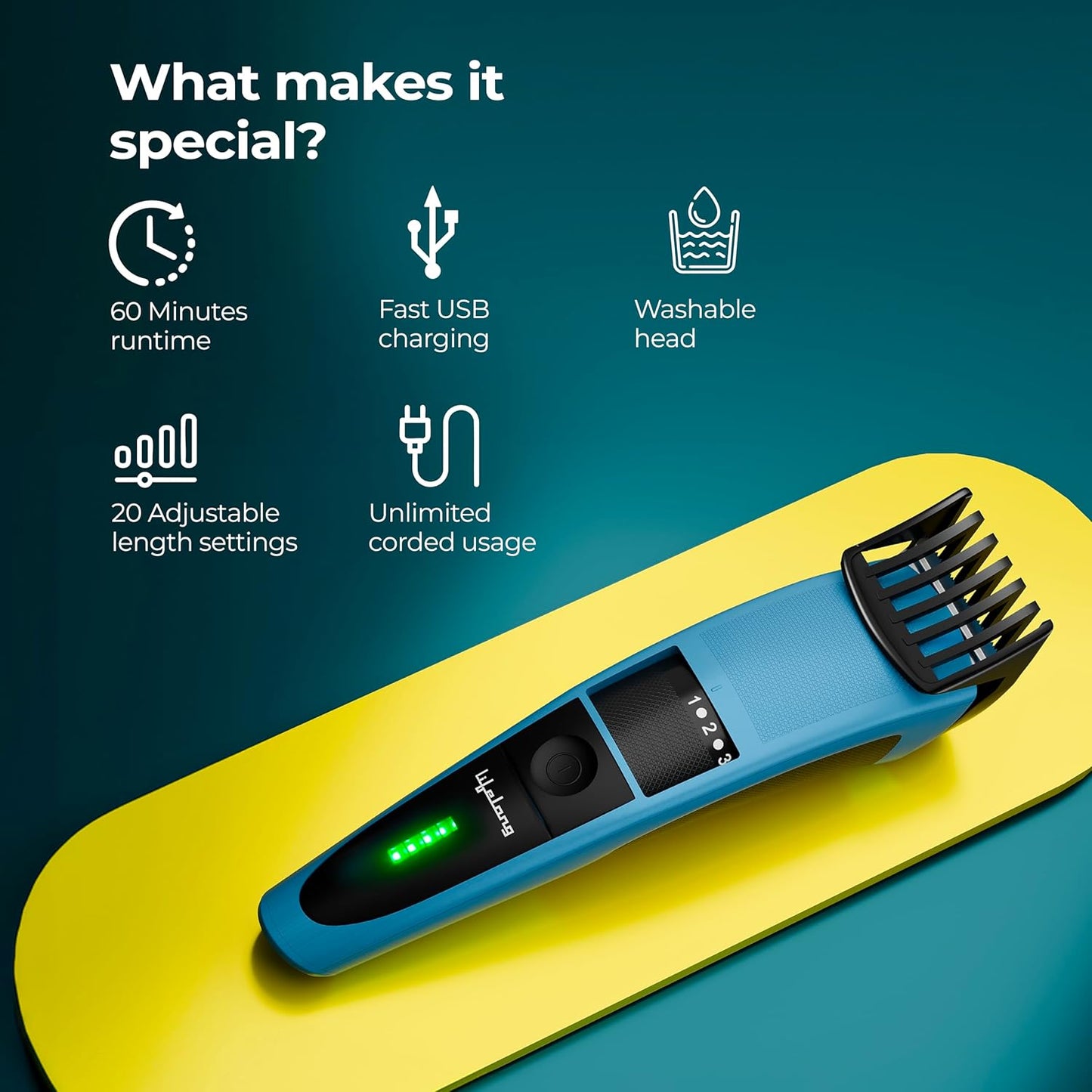 Lifelong LLPCM107 Swift Beard Trimmer for Men| Powerful & Smooth Beard & Hair Trimmer | 60 Minute Run Time | 20 Adjustable Length : 0.5-10 mm| Stainless Steel Sharp Blades | Gift | 1 Year Warranty