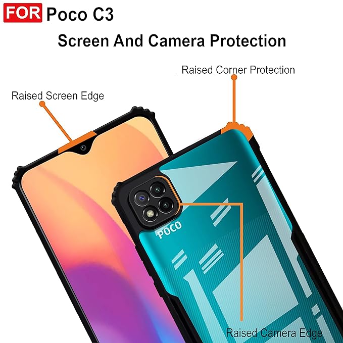 Amazon Brand - Solimo Mobile Cover for Poco C3 (Polycarbonate_Matte Black)