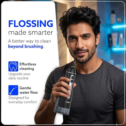 AGARO Ultra Dental Flosser for teeth, 5 Nozzles, Portable,Cordless & Rechargeable,4 Cleaning Modes,IPX7 Waterproof with 300ml Watertank, Flossing at Home & Travel,Oral Flosser,Oral Irrigator