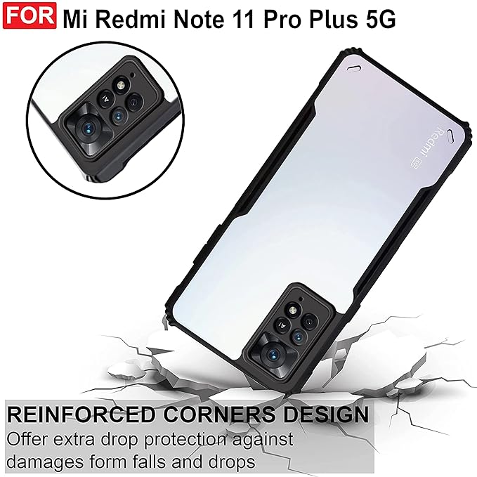 Amazon Brand - Solimo Back Case Cover for Mi Redmi Note 11 Pro Plus 5G (Polycarbonate_Black)