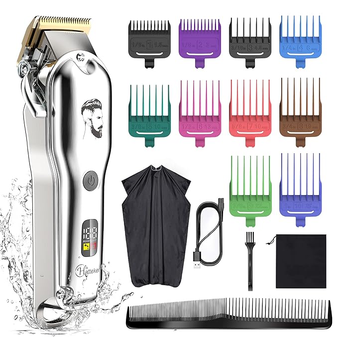 Hatteker Hair Trimmer, Battery Powered, Silver